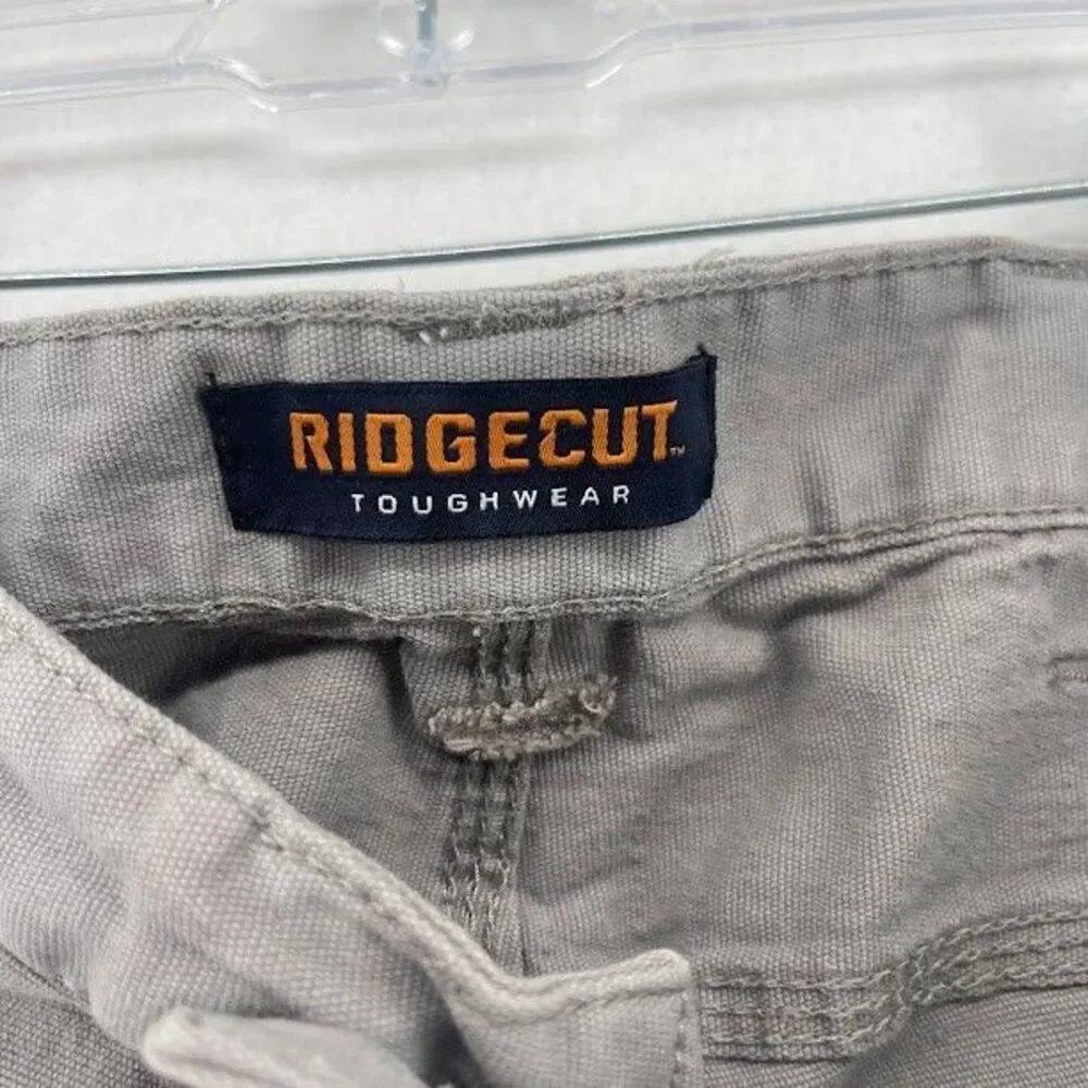 Men's Ridgecut Toughwear Gray‎ Canvas Workpants Pants Size 38 Inseam